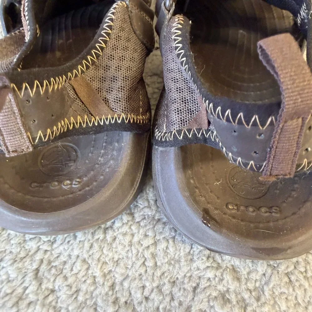 CROCS Sandals Men 11 Mesh Closed Toe Sport 15041 Swiftwater Water Shoes Beach